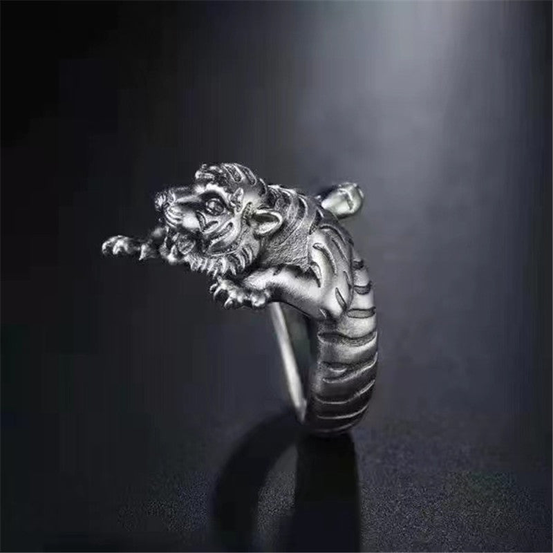 Year of the Tiger Ring Silver Plated Minimalist Electroplated Fashion Accessory Durable Modern Elegant Jewelry