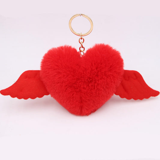 Plush Heart Keychain Heart Pendant Bag Charm Gift For Women
