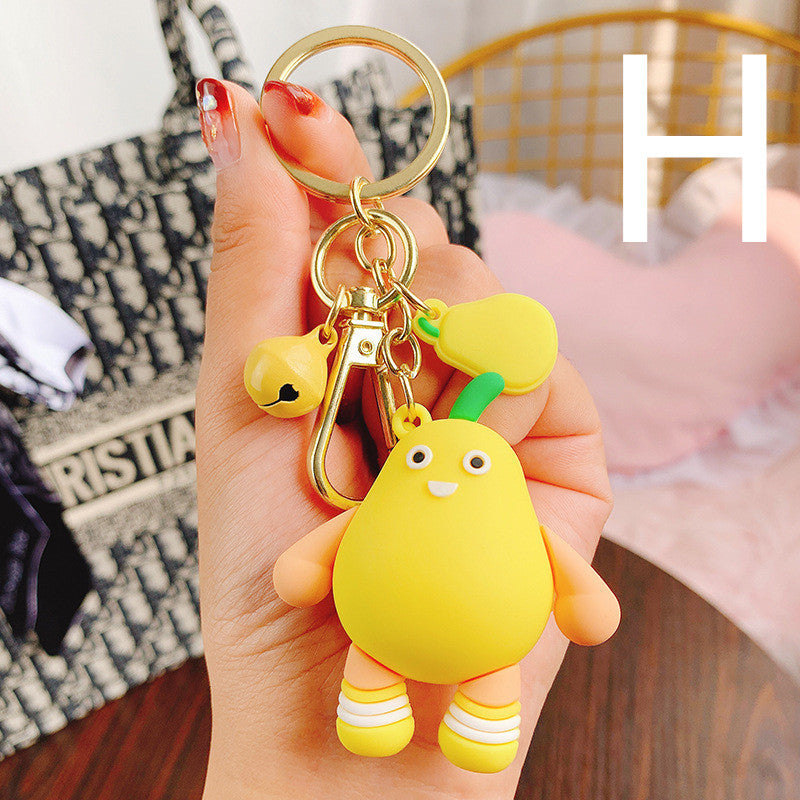 Avocado Keychain Cute Cartoon Fruit 3D PVC Charm Adorable Accessory for Keys Backpacks Bags Decoration Gift Present