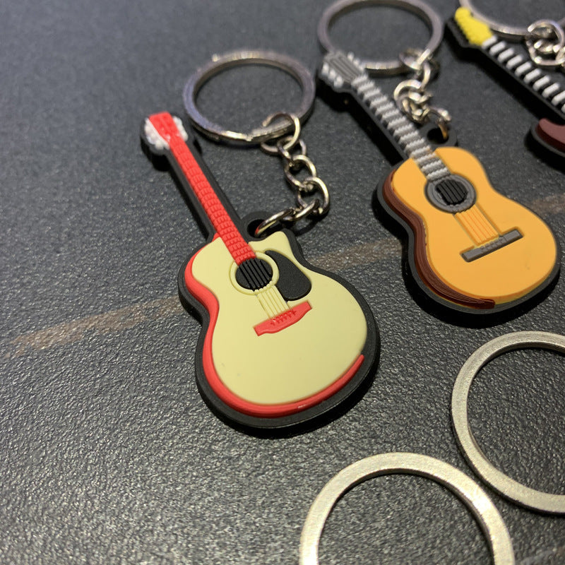 Musical Instrument Keychain Resin Miniature Replica Pendant Ukulele Guitar Violin Colorful Zither Lute Ukulele