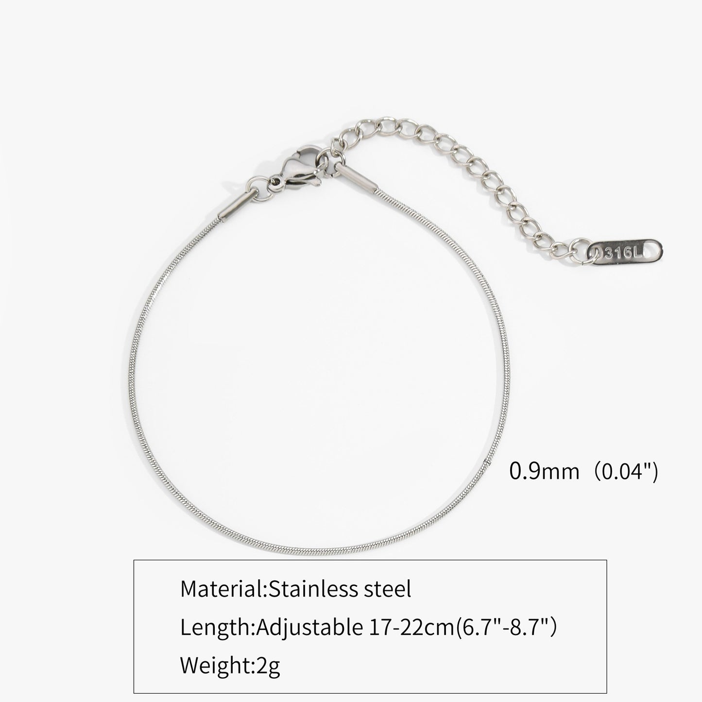 Unisex Titanium Steel 18K Gold Plated Bracelet Round Snake Bone Chain Adjustable Geometric Fashion Accessory Gift