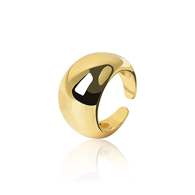 Unisex Adjustable Ring Copper Electroplated In Platinum Gold
