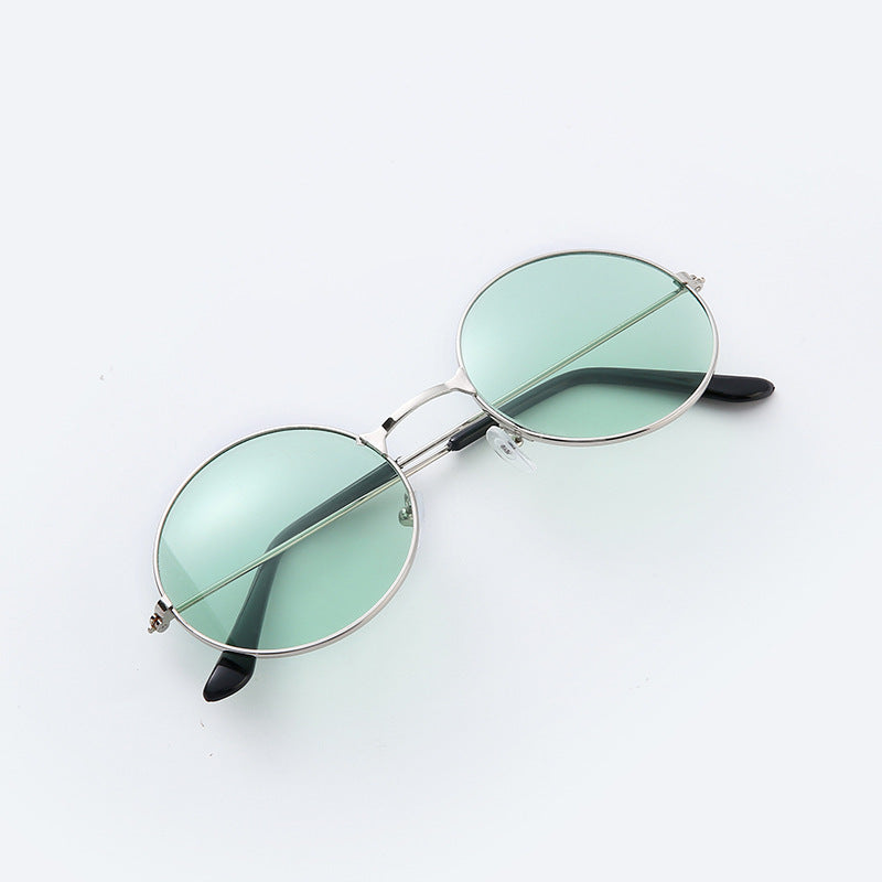 Mens Round Sunglasses With Metal Frame Trendy Fashion Eyewear Sun Protection For Driving Outdoor Sports Travel Fishing