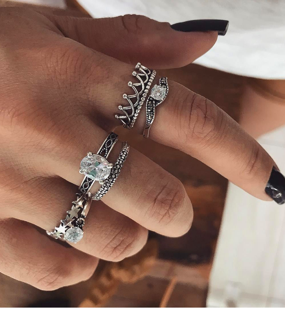 Unisex Alloy Ring Set Gold Tone Jewelry Fashion For Everyday Wear Trendy Rings Women Men Unisex For Daily Wear