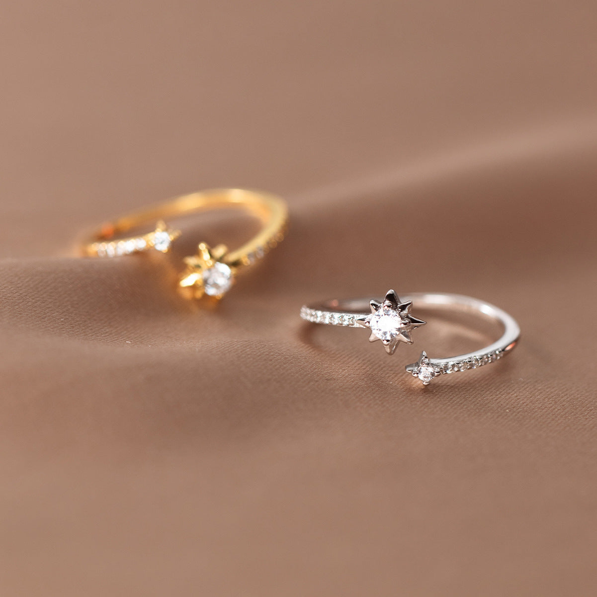 Adjustable Star Ring For Women Minimalist Copper Knuckle Ring 6mm Width 17mm Inner Opening For Everyday Styles