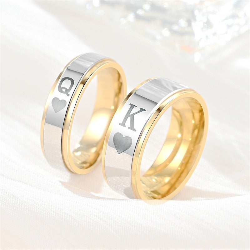 Couples Rings Titanium Steel Matching Rings For Couples His And Hers Electroplated Wedding Bands Promise Rings