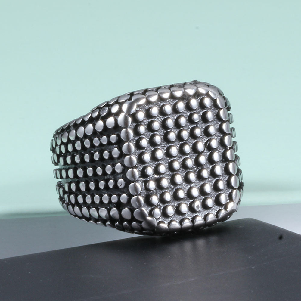 Stainless Steel Studded Ring For Men Geometric Hip Hop Style Jewelry Sizes 8 9 10 11 12 13 With Electroplating
