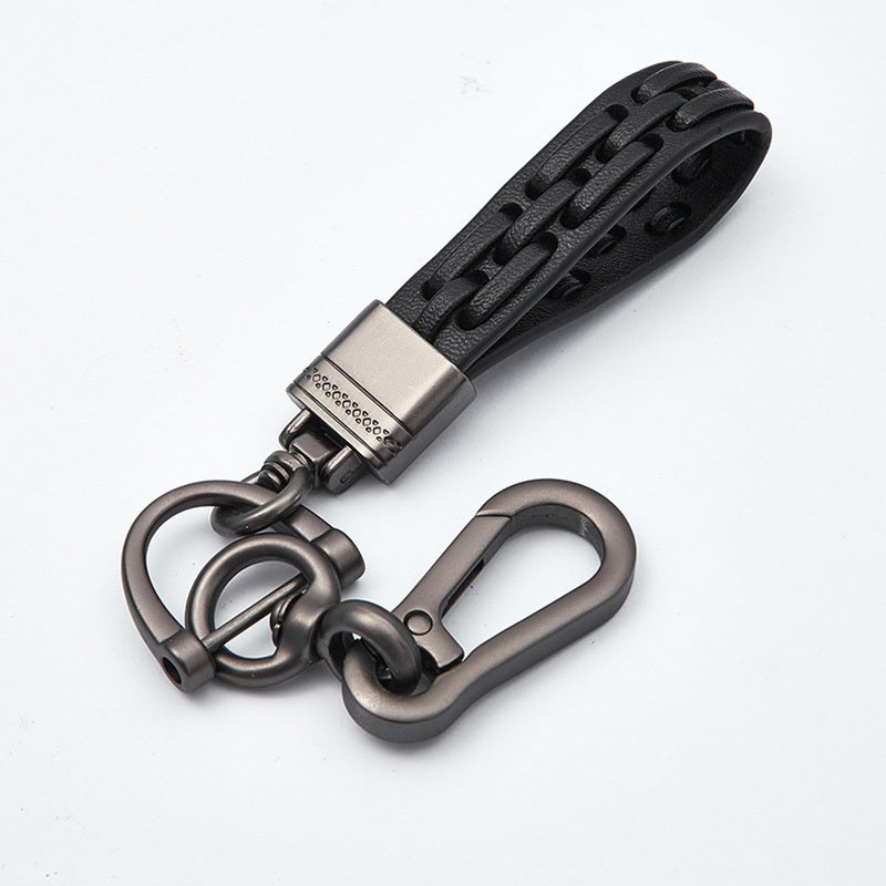 Keychain Car Accessory Gift Microfiber Leather Zinc Alloy Carabiner With Horseshoe Buckle And Screwdriver Kits