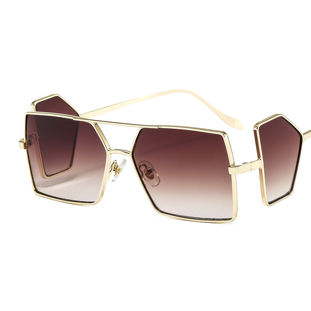 Unisex Metal Square Sunglasses With Side Blocking Lenses Alloy Frame PC Lenses For Sun Protection Travel Outdoor