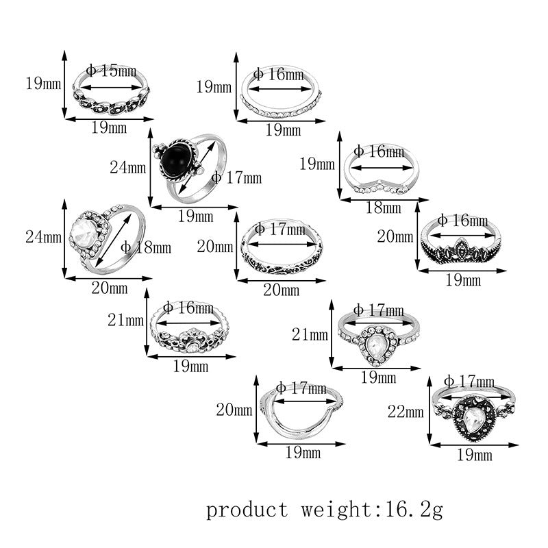 Geometric Ring Set For Women Stackable Alloy Knuckle Rings Electroplated Everyday Jewelry Gift Ready In Stores