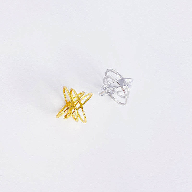 Simple Index Finger Ring European Geometry Ring Personalized Copper Ring Electroplating Ring Fashion Jewelry Ring Minimalist Ring Design Sense Ring