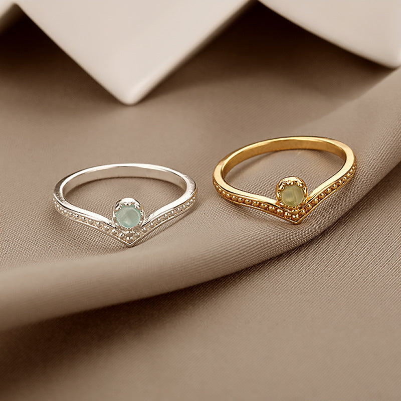 Brass Ring With Crown Moon And Sun Design Korean Style Jewelry For Women High Quality Gold Fashion Accessory Gift Idea