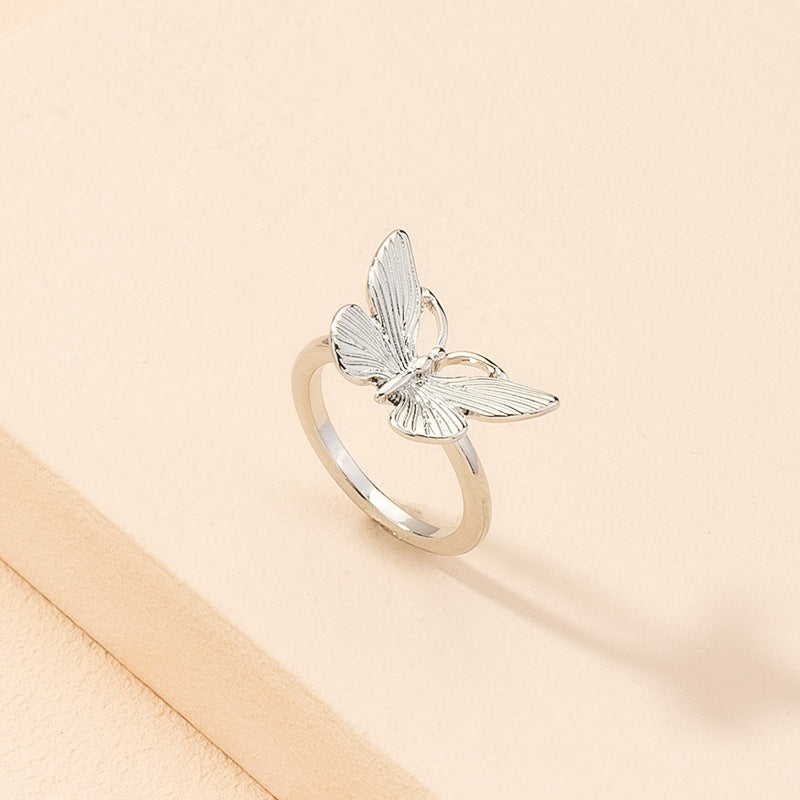 Unisex Alloy Ring Retro Butterfly Zodiac Geometric Design Electroplated Fashion Jewelry for Travel Holiday Kit