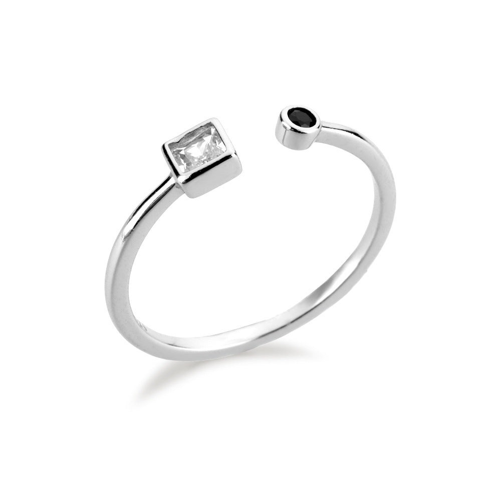 Womens Ring Elegant Platinum Plated Silver Open Round Ring Electroplated Simple Band Gift Jewelry 18K Gold 18K