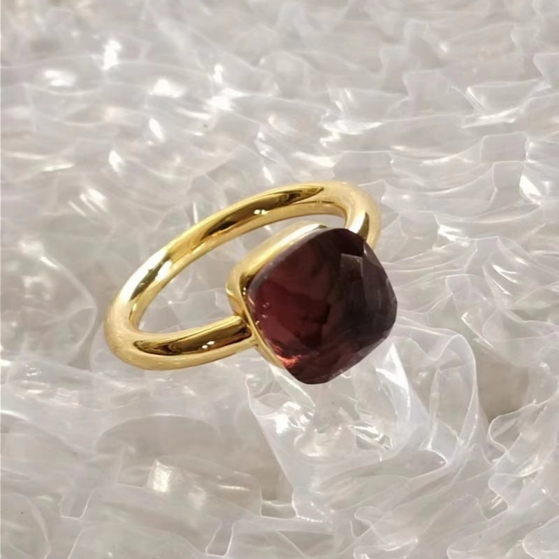 Geometric Cube Rings For Women And Men Irregular Sugar Cube Design Copper Zircon Inlaid Unisex Fashion Jewelry