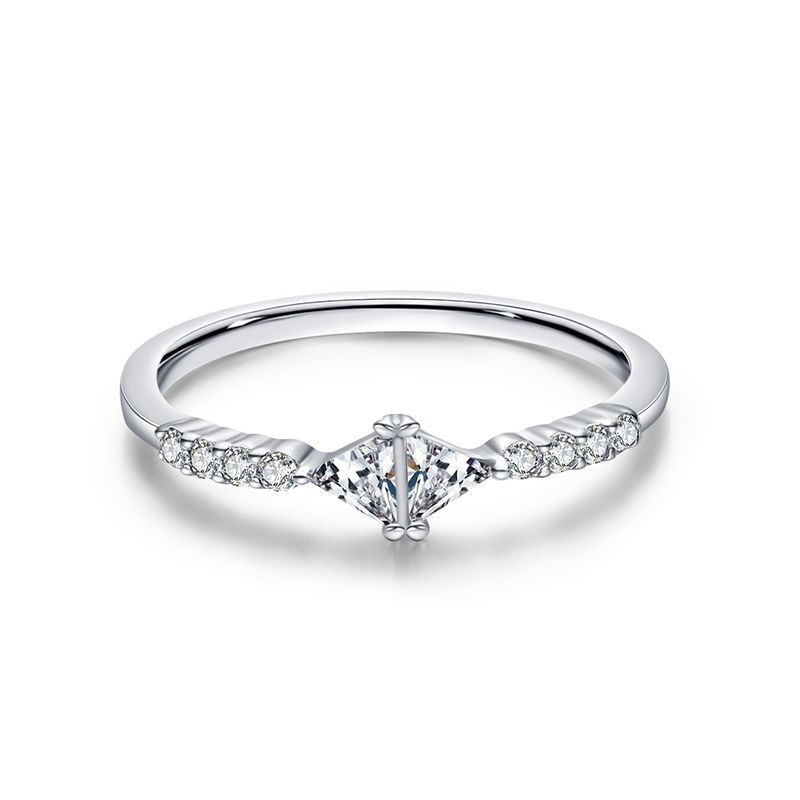 925 Sterling Silver Ring for Women Korean Geometric Design Ring with Diamond Accent Adjustable Index Finger Ring Silver Ring Jewelry Gift for Her
