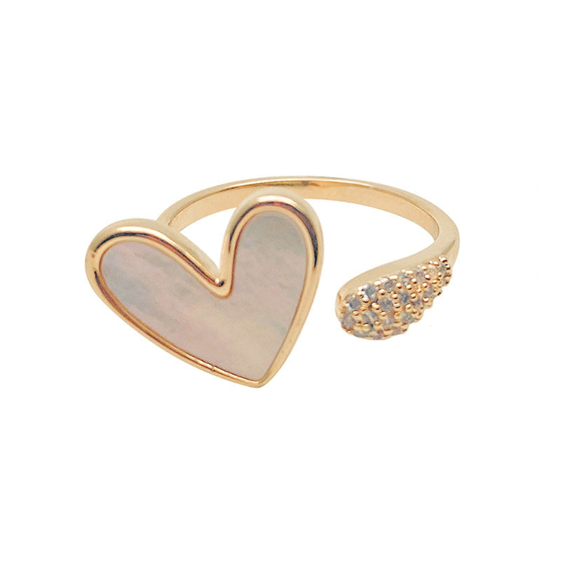 Copper Peach Heart Ring Simple Korean Style Flower With Electroplated Finish Dainty Everyday Jewelry Gift Idea