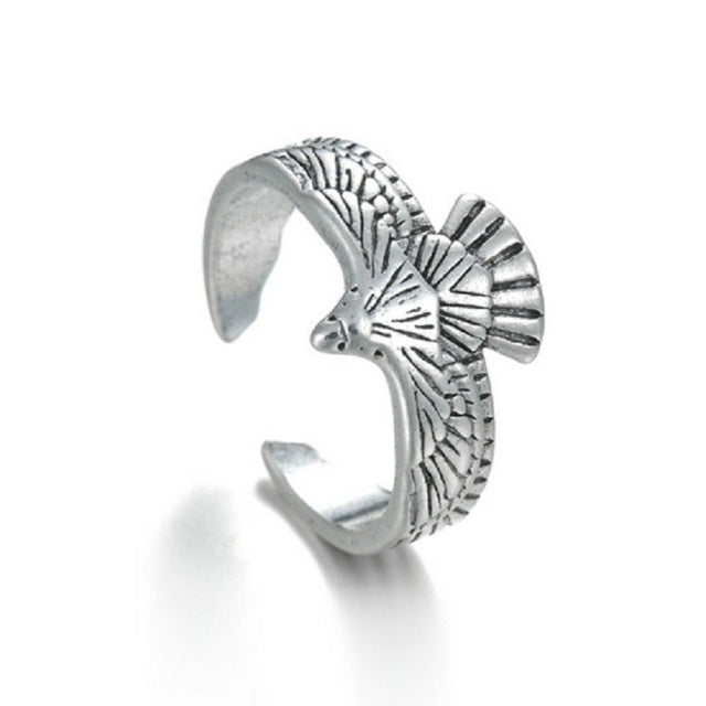 Womens Fashion Rings Set Retro Punkish Gothic Snake Dragon Animal Design Adjustable Alloy Rings Silver Jewelry