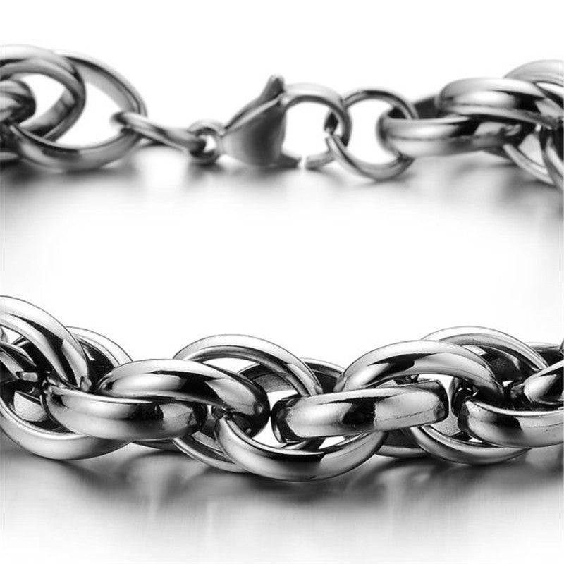 Titanium Steel Twist Bracelet for Men Women Classic Bangle