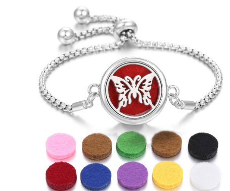 Aromatherapy Essential Oil Diffuser Unisex Bracelet Alloy Locket Electroplated Finish Jewelry Gift For Her Box