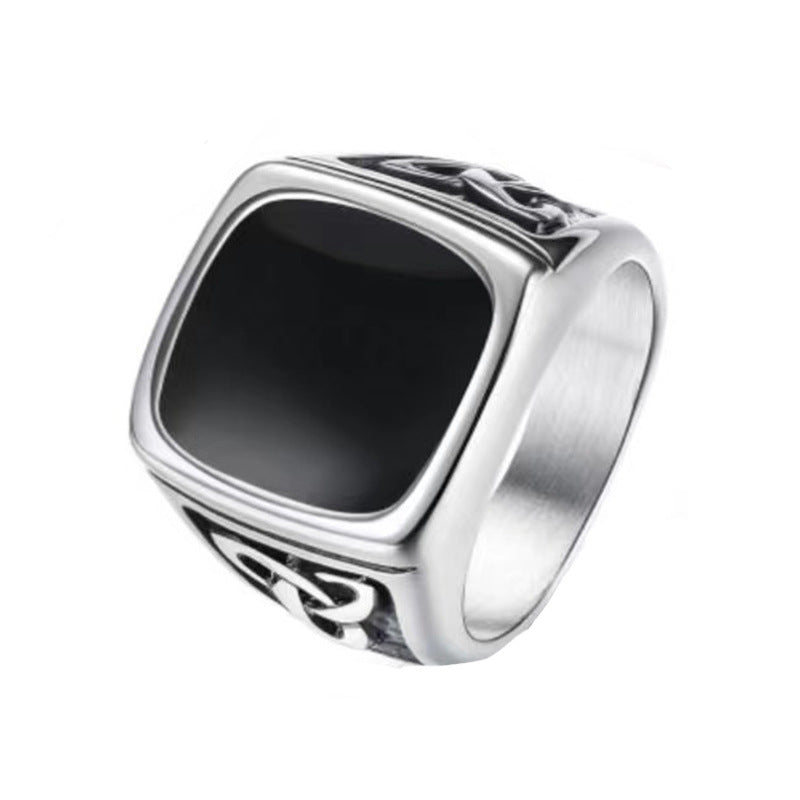 Mens Titanium Steel Ring Retro Electroplated Totem Band Classic Fashion Jewelry Size 7 8 9 10 11 12 13 Stylish
