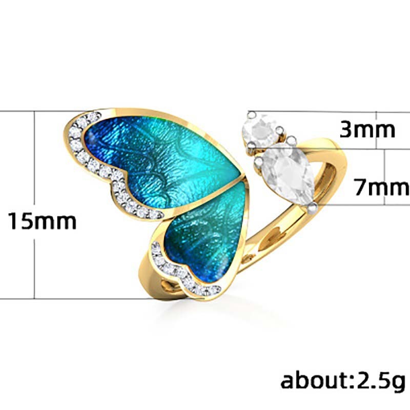 Adjustable Butterfly Ring For Women Jewelry Zodiac Gift