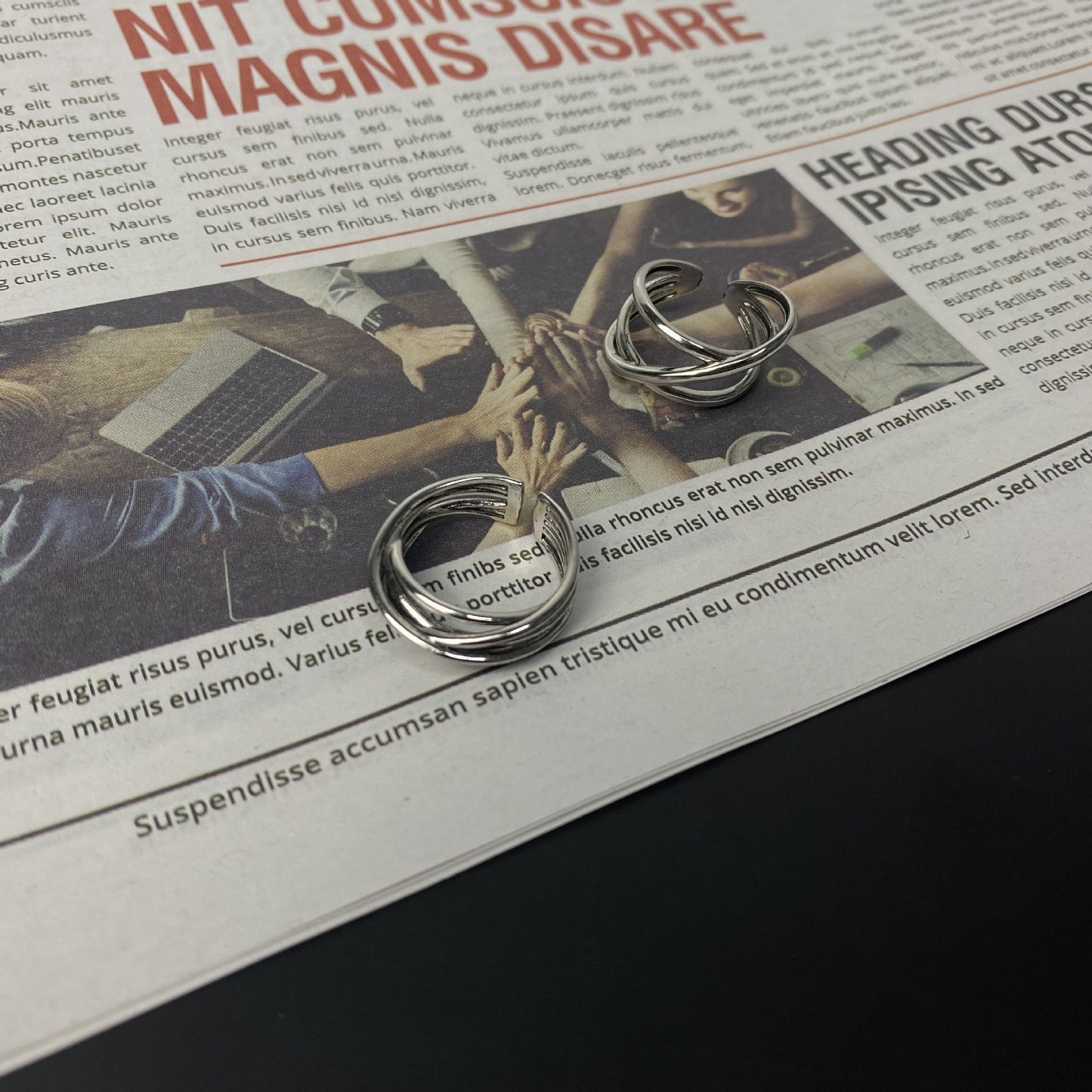 Unisex Adjustable Silver Plated Braiding Geometric Knuckle Ring Fashion Jewelry Gift For Size Adjustable Start