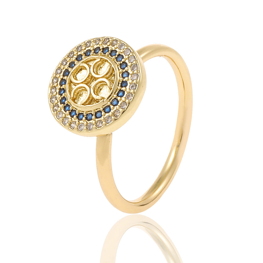 Womens Ring Heart Shaped Six Pointed Star Zircon Inlay Copper Electroplated Fashion Jewelry Elegant Gift Today