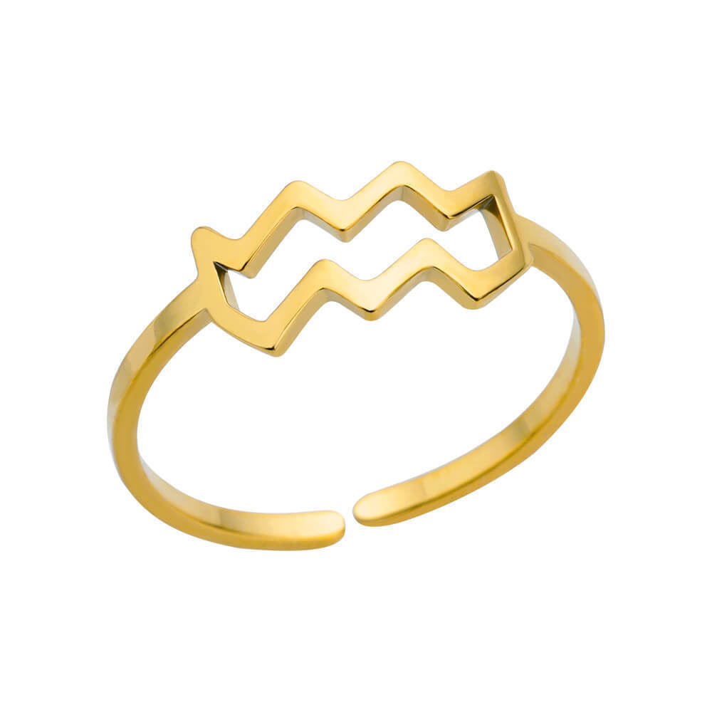 Stainless Steel Zodiac Constellation Ring for Men Women