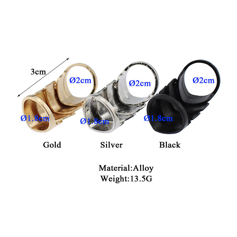 Gold Plated Multilayer Geometric Ring for Women Alloy Jewelry