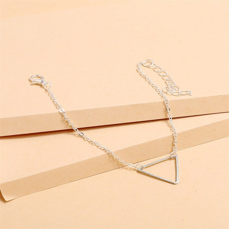 Womens Metal Triangle Bracelet Silver Tone Geometric Minimalist Design Jewelry For Women Everyday Wear Elegant