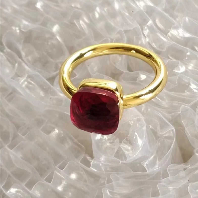 Geometric Cube Rings For Women And Men Irregular Sugar Cube Design Copper Zircon Inlaid Unisex Fashion Jewelry