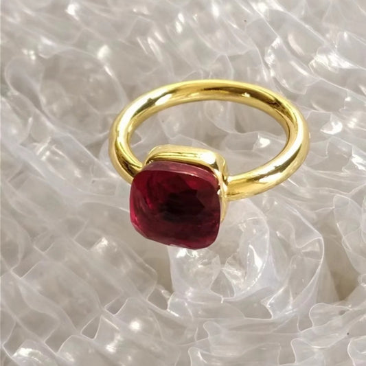 Geometric Cube Rings For Women And Men Irregular Sugar Cube Design Copper Zircon Inlaid Unisex Fashion Jewelry