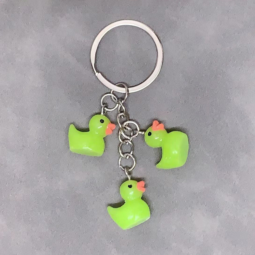 Cute Duck Keychain Pendant Women Girls Trendy Fashion Accessory Gift For Bags Backpacks Purses Resin Finish Shiny