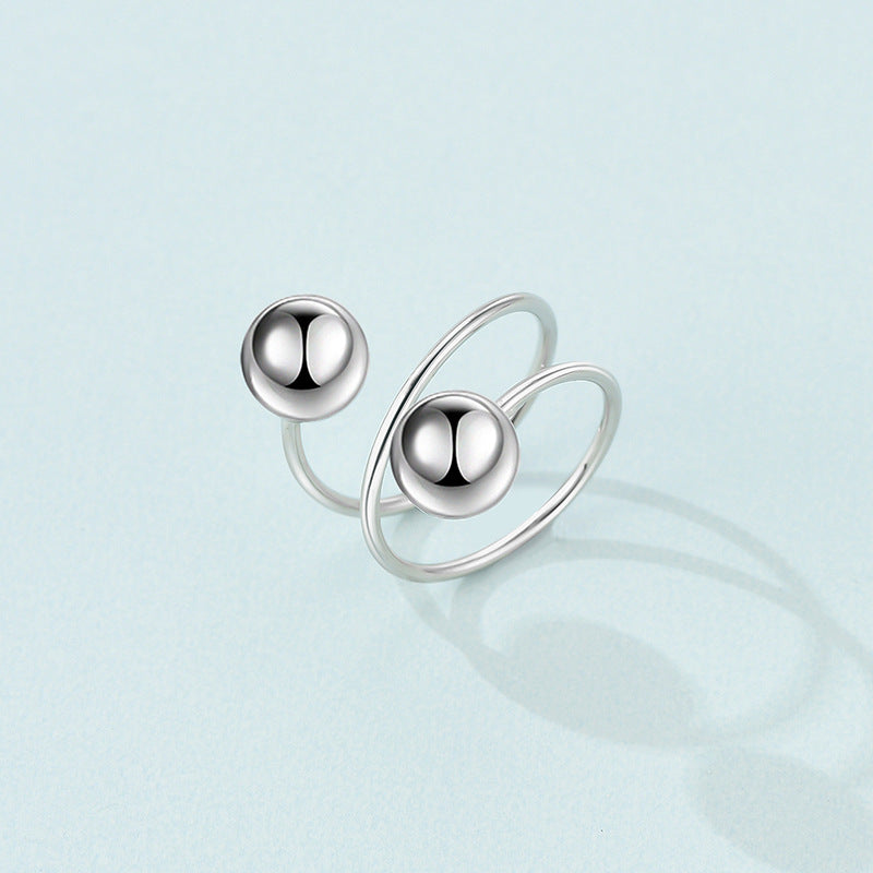 Unisex Geometric Alloy Ring Electroplated Ball Ring Street Punk Look Fashion Jewelry Statement Accessory For Wear