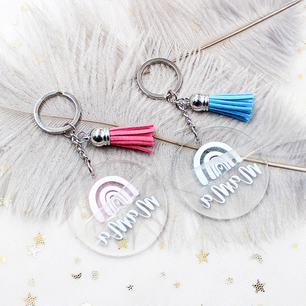 Battery Operated Glitter Keychain With Sparkling Acrylic Design And Durable Plastic Construction For Everyday Use