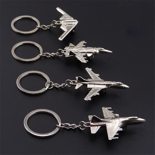 Aircraft Keychain Zinc Alloy Fighter Jets Airplane Pendant Fashion Accessory Aviation Gift For Collectors Club