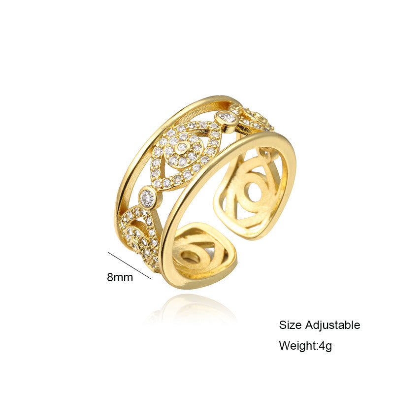 Copper Ring With Geometric Cutout Design Adjustable Opening For Women Jewelry Gift Idea Great Everyday Use Now