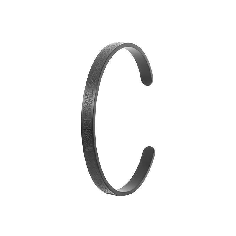 Stainless Steel Retro Style Bracelet For Men And Women Electroplated Bangle Jewelry In Steel Black Everyday Wear