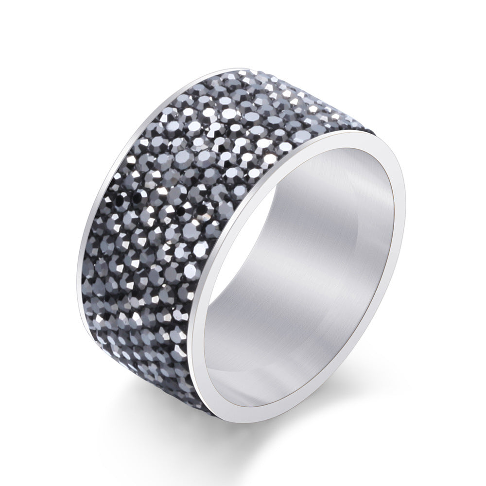 Mens Titanium Steel Diamond Ring Electroplated Durable Modern Jewelry For Everyday Wear Plus Special Occasions