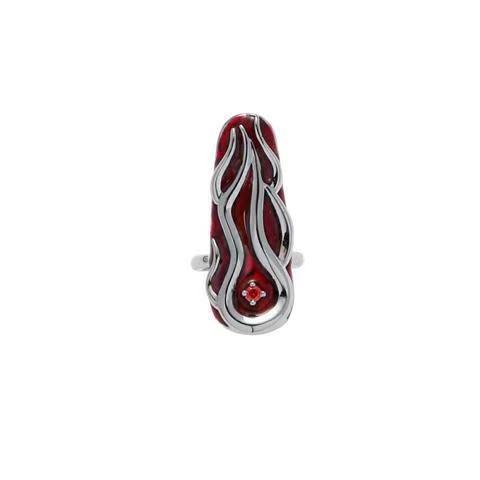 Womens Flame Red Liquid Metal Ring Unique Alloy Fashion Jewelry Modern Abstract Statement Accessory For Modern
