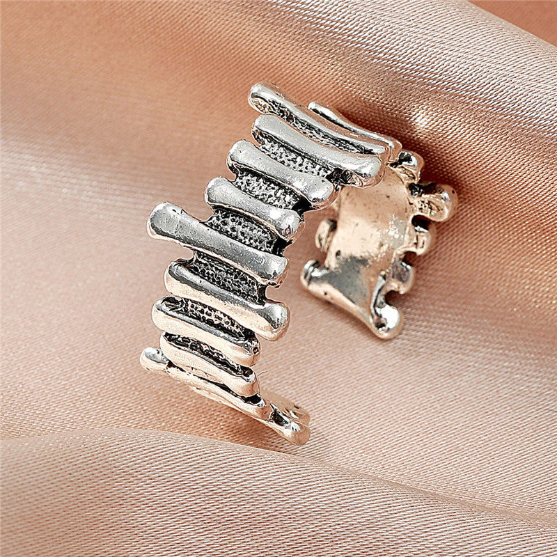 Geometric Ring Irregular Alloy Electroplated Ring Unique Personality Jewelry European American Style Artisan Inspired