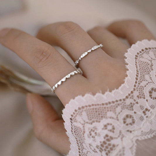 Womens Sterling Silver Adjustable Ring With Gemstones Loving Pattern Water Drop Bell Pattern Ring For Her Gift