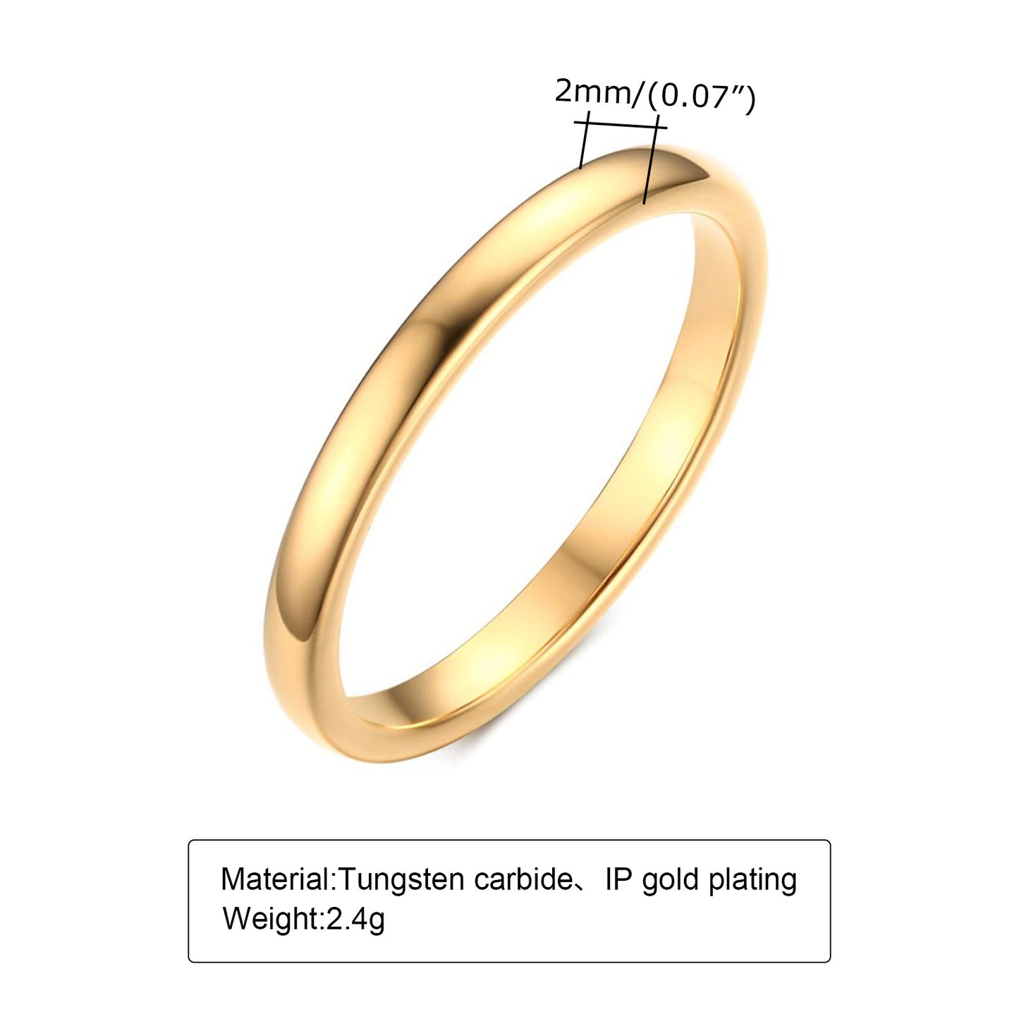 Couple Rings For Men And Women Glossy Circle Band Tungsten Steel Wedding Engagement Promise Anniversary Jewelry Gift