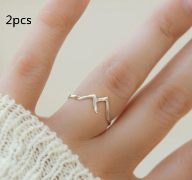 Womens Copper Mountain Ring Strong Metal Textured Design Durable And And Unique Jewelry Band Ring Antibacterial