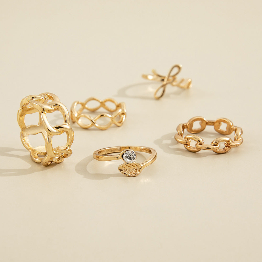 Gold Plated Letter Ring For Women European And American Style Metal Jewelry Gift For Her Elegant Design And Gift Idea