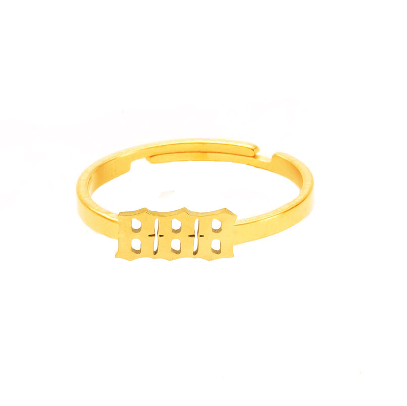 Womens Fashion Ring Adjustable Opening Letter Number Tide Angel Copper Jewelry For Women Girls With Style Ring