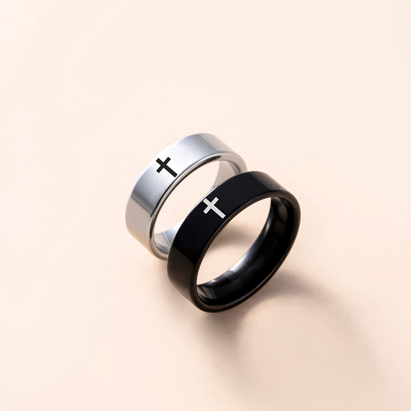 Couples Stainless Steel Cross Ring Set Religious Trendy Promise Engagement Gift For Men And Women Lovers Today