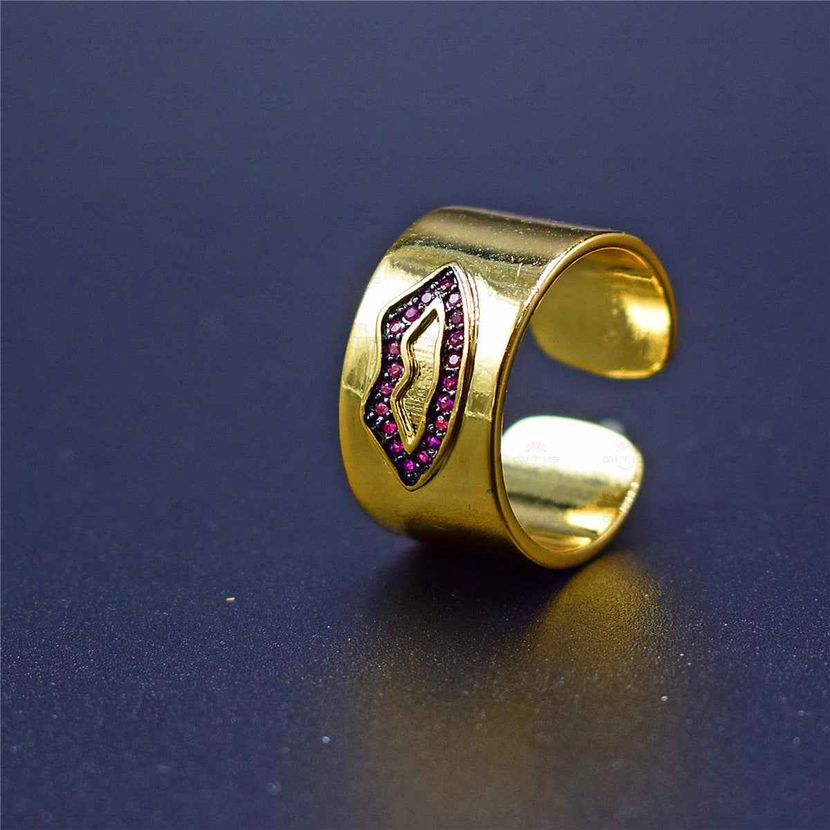 Electroplating Copper Inlay Inlay Creative Fashion Electroplating Zircon Copper Zircon Ring Inlay Creative Fashion