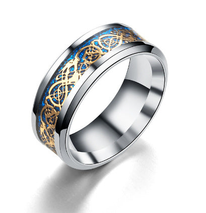 Stainless Steel Dragon Ring Unisex Geometric Design European American Style Individually Packaged for all sizes